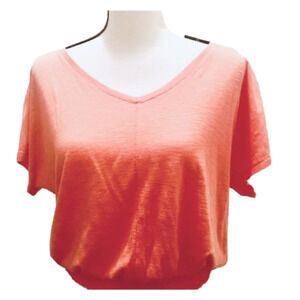 Mudd Orange Peach Blousy Top